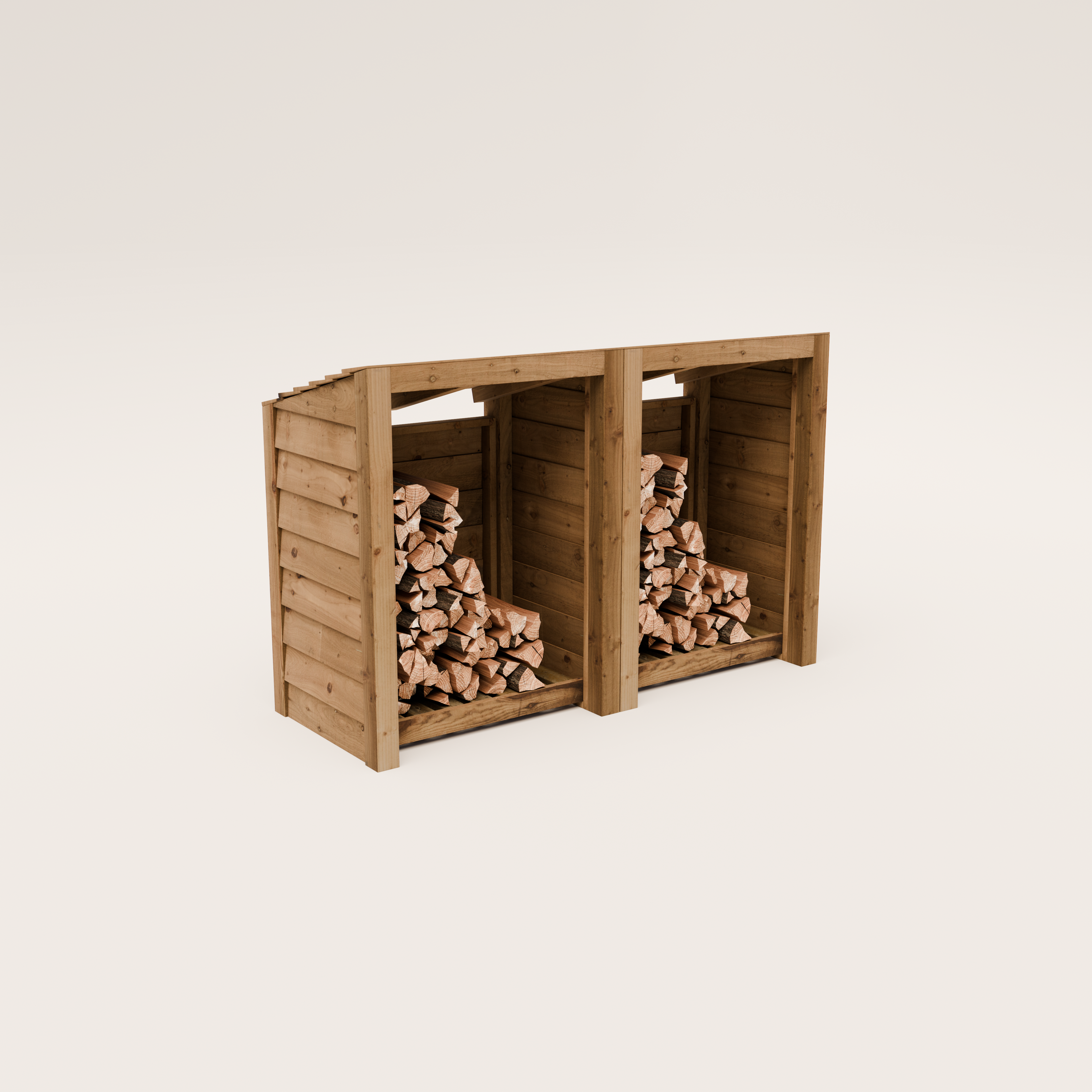 Timber Featheredge Log Store (Fully Assembled)