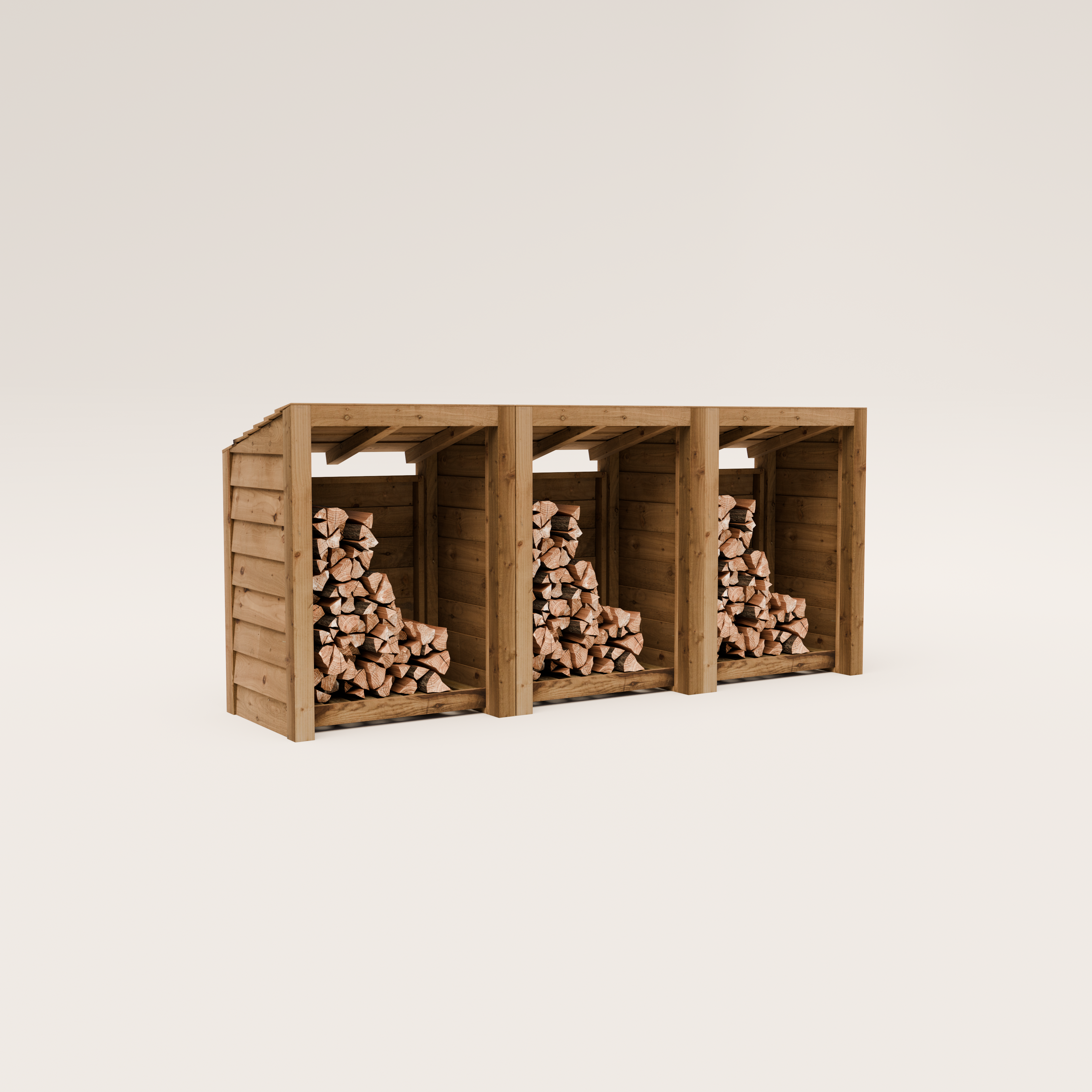 Timber Featheredge Log Store (Fully Assembled)