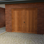 Iroko Solid Garage Door Pair