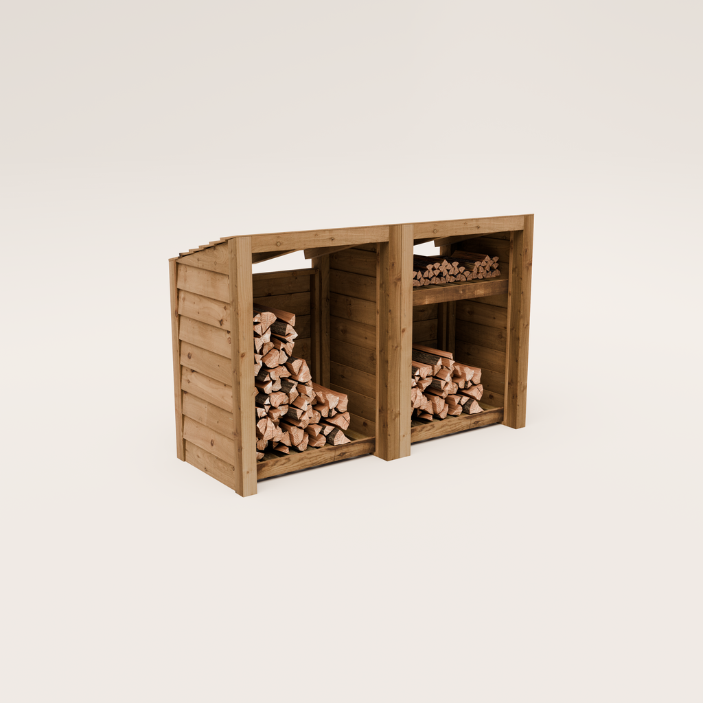 Timber Featheredge Log Store (Fully Assembled)