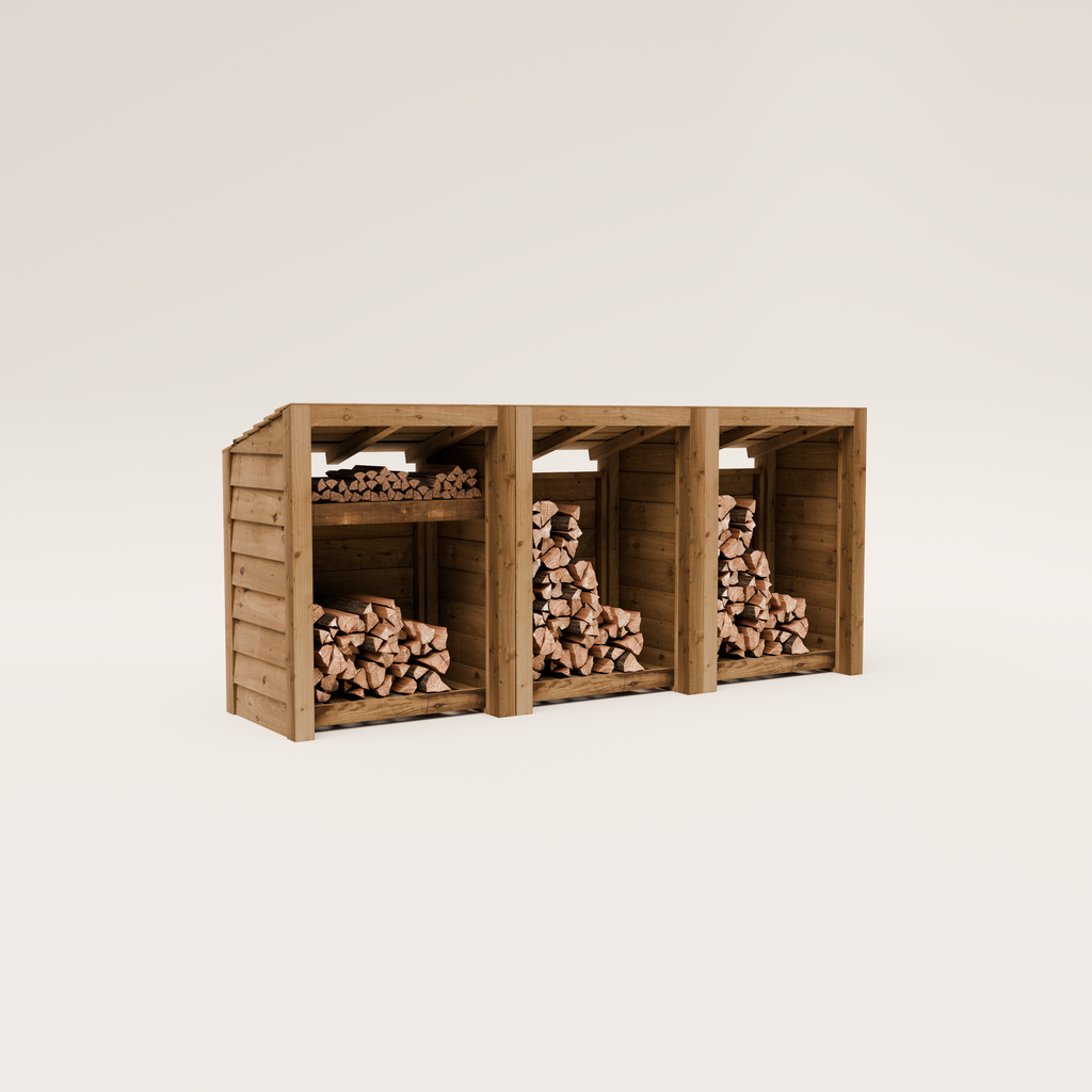 Timber Featheredge Log Store (Fully Assembled)