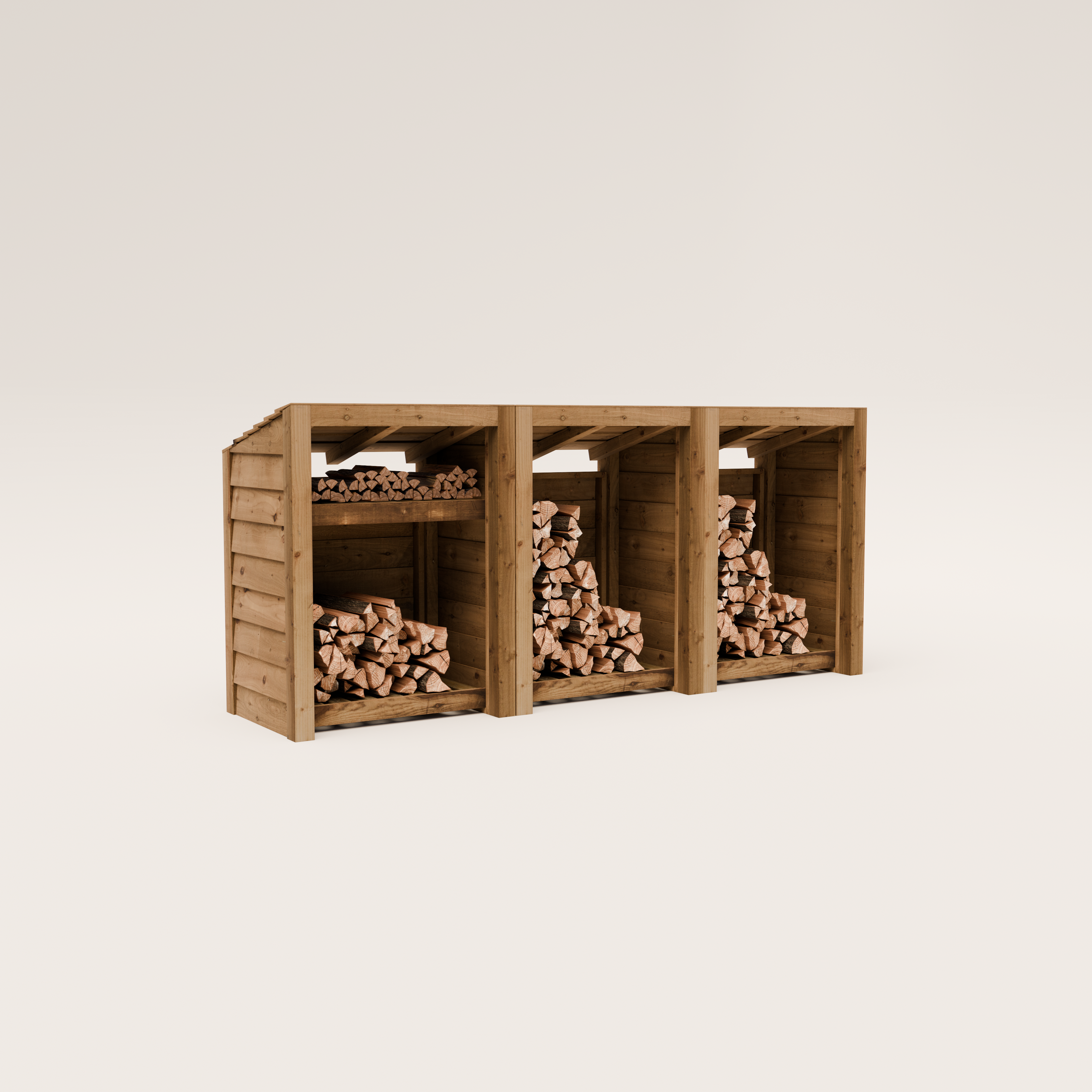 Timber Featheredge Log Store (Fully Assembled)