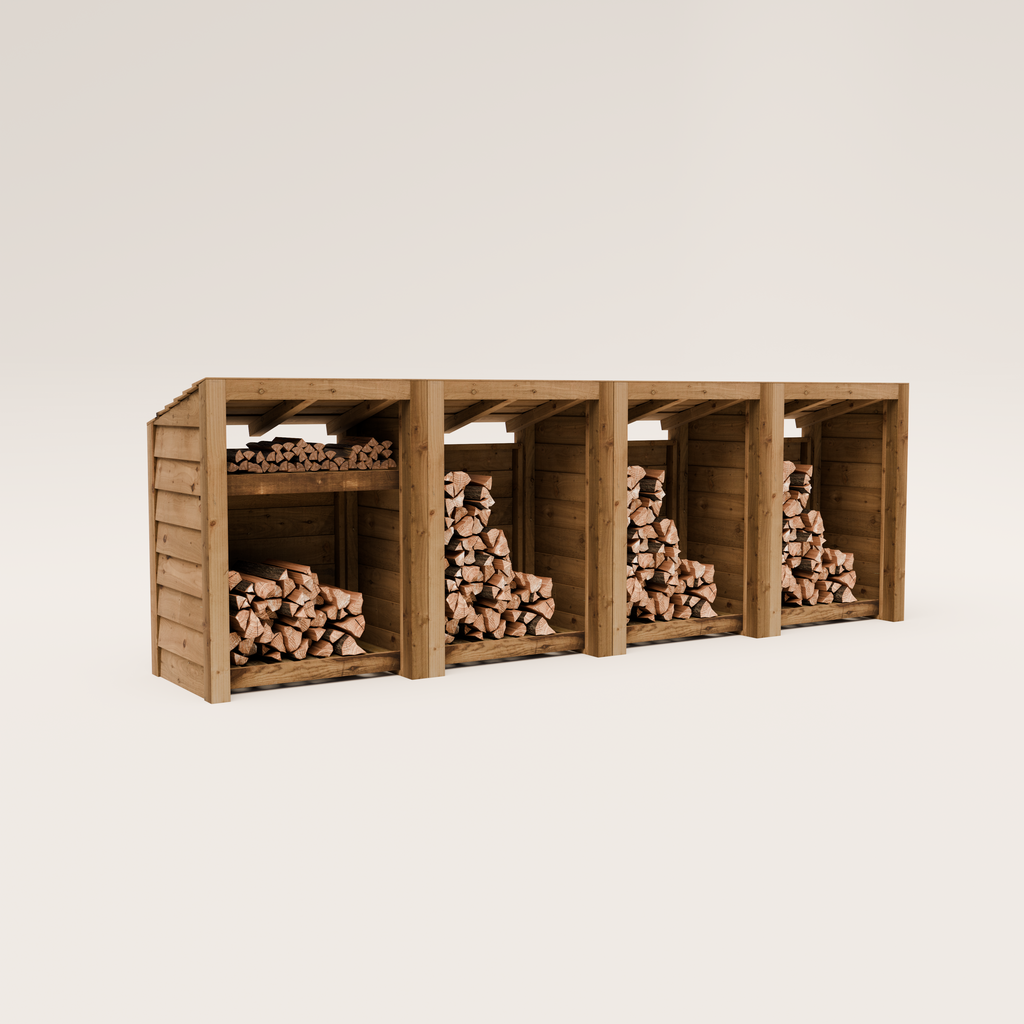 Timber Featheredge Log Store (Fully Assembled)