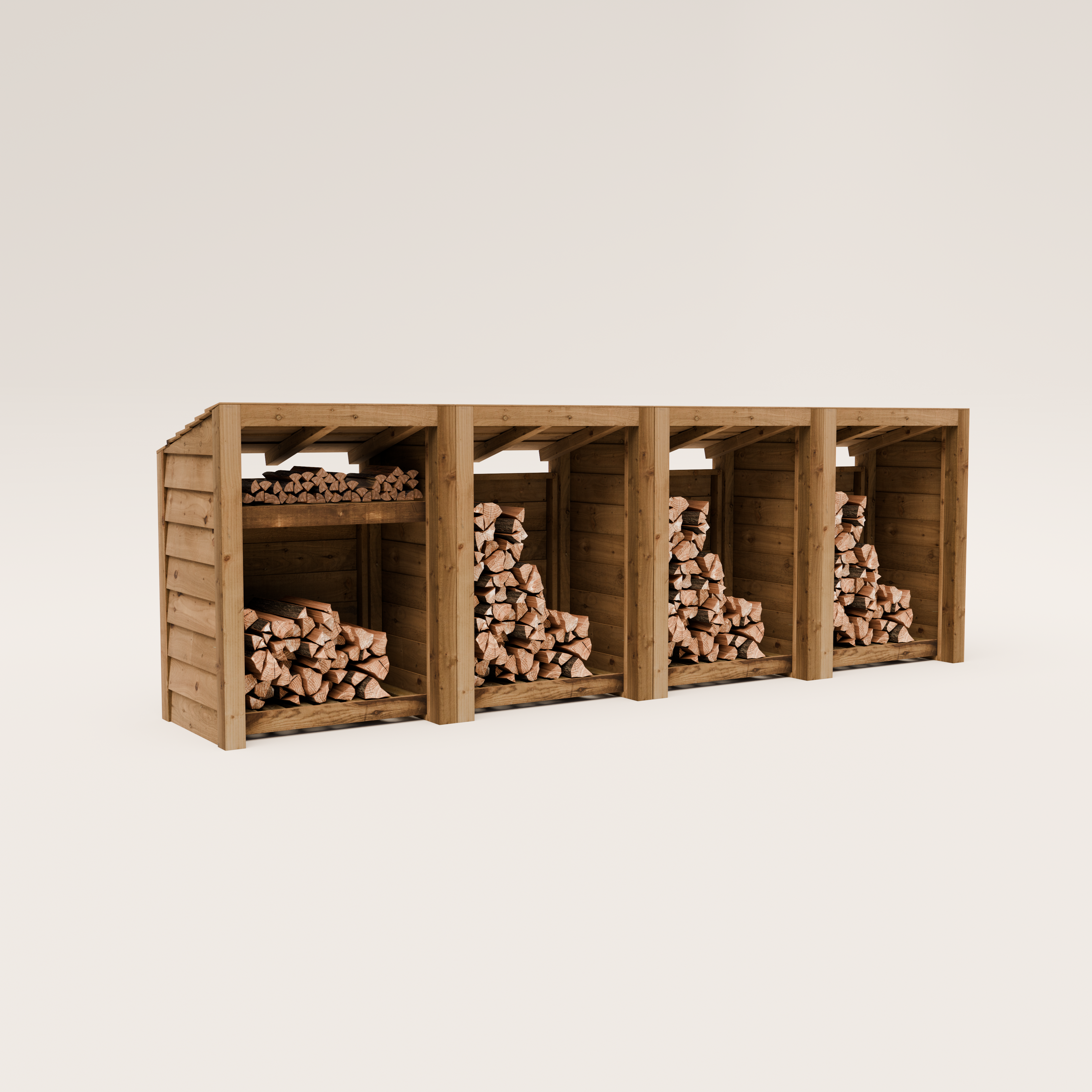 Timber Featheredge Log Store (Fully Assembled)