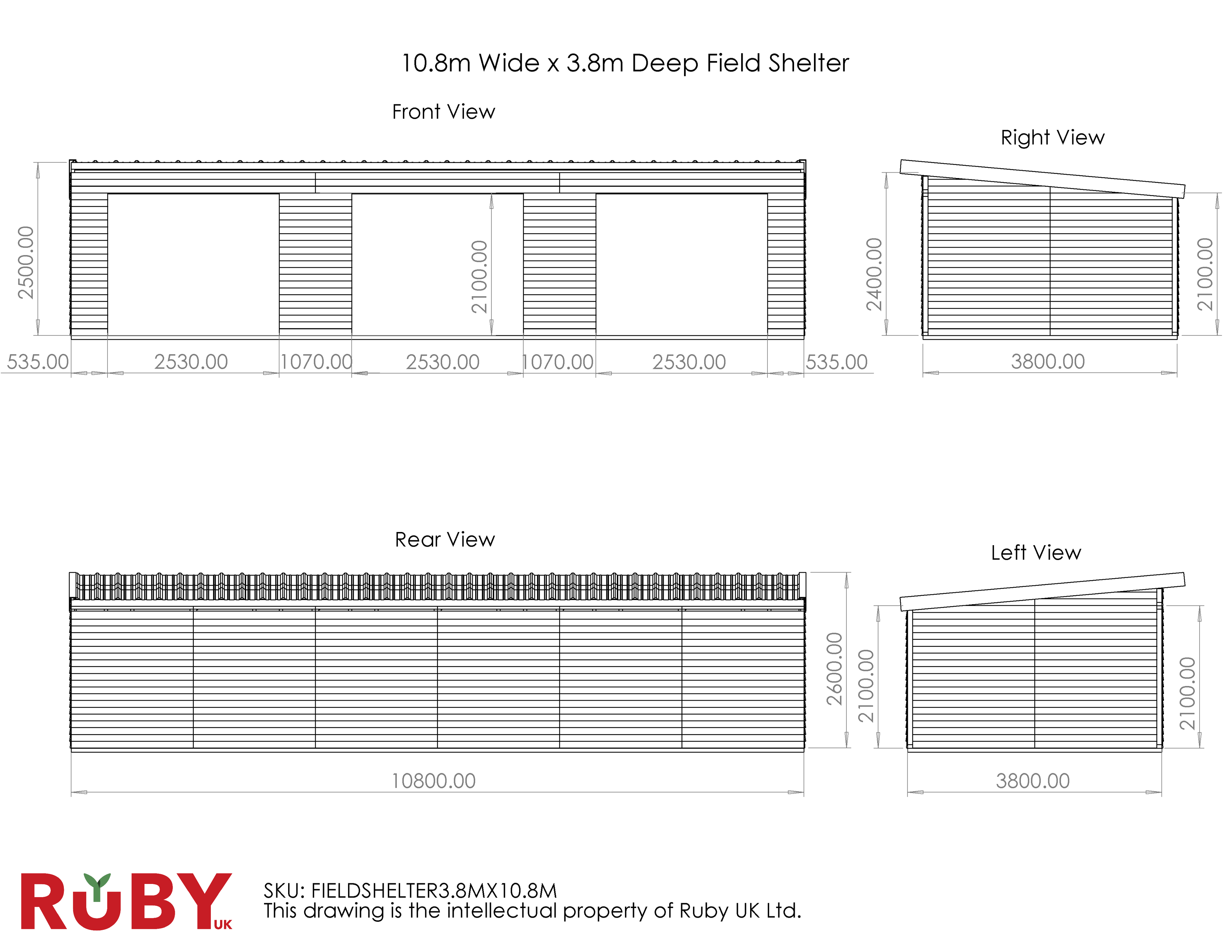 Featheredge Cladding Wooden Field Shelter