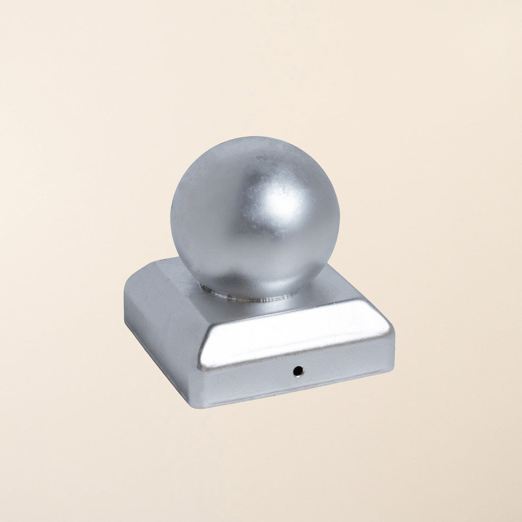 100mm Galvanised Metal Ball Post Caps