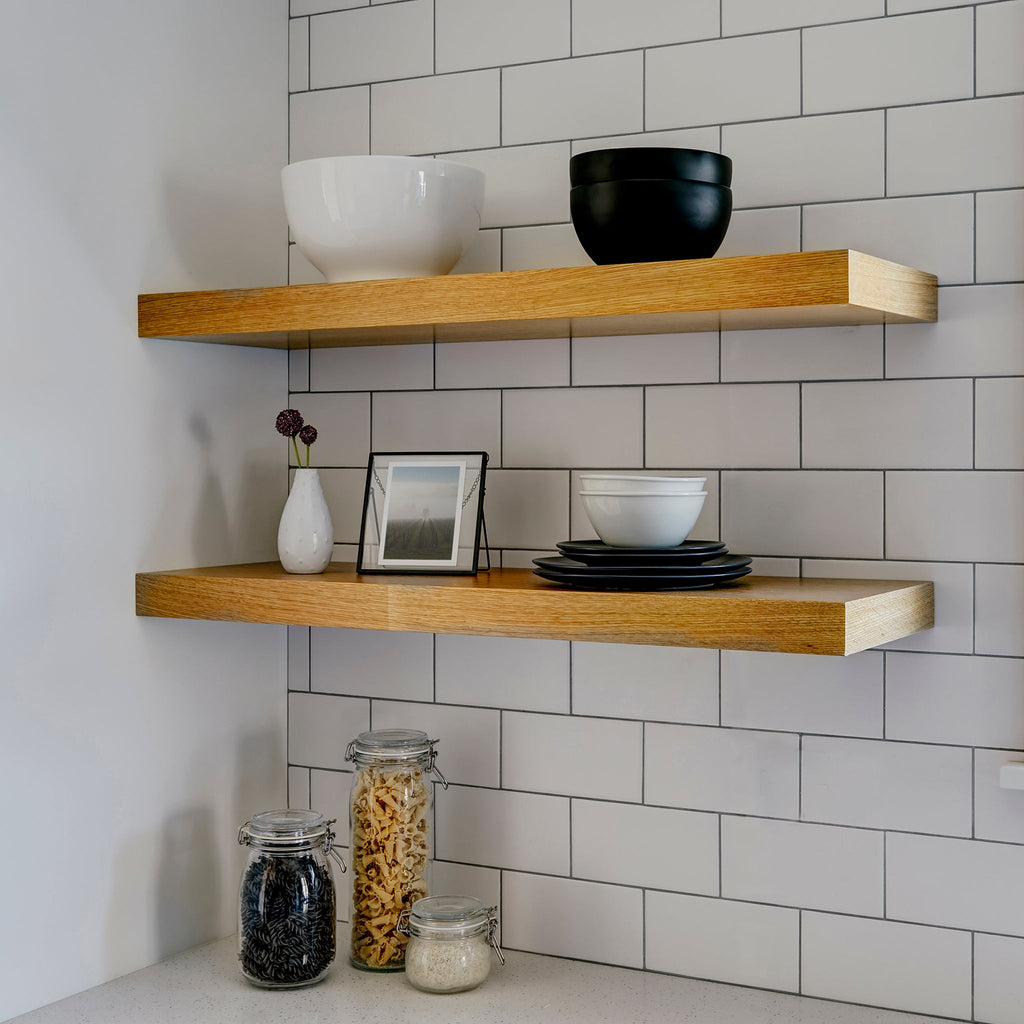 Bespoke Solid Wooden Floating Shelf (150mm Depth x 18mm Thickness)