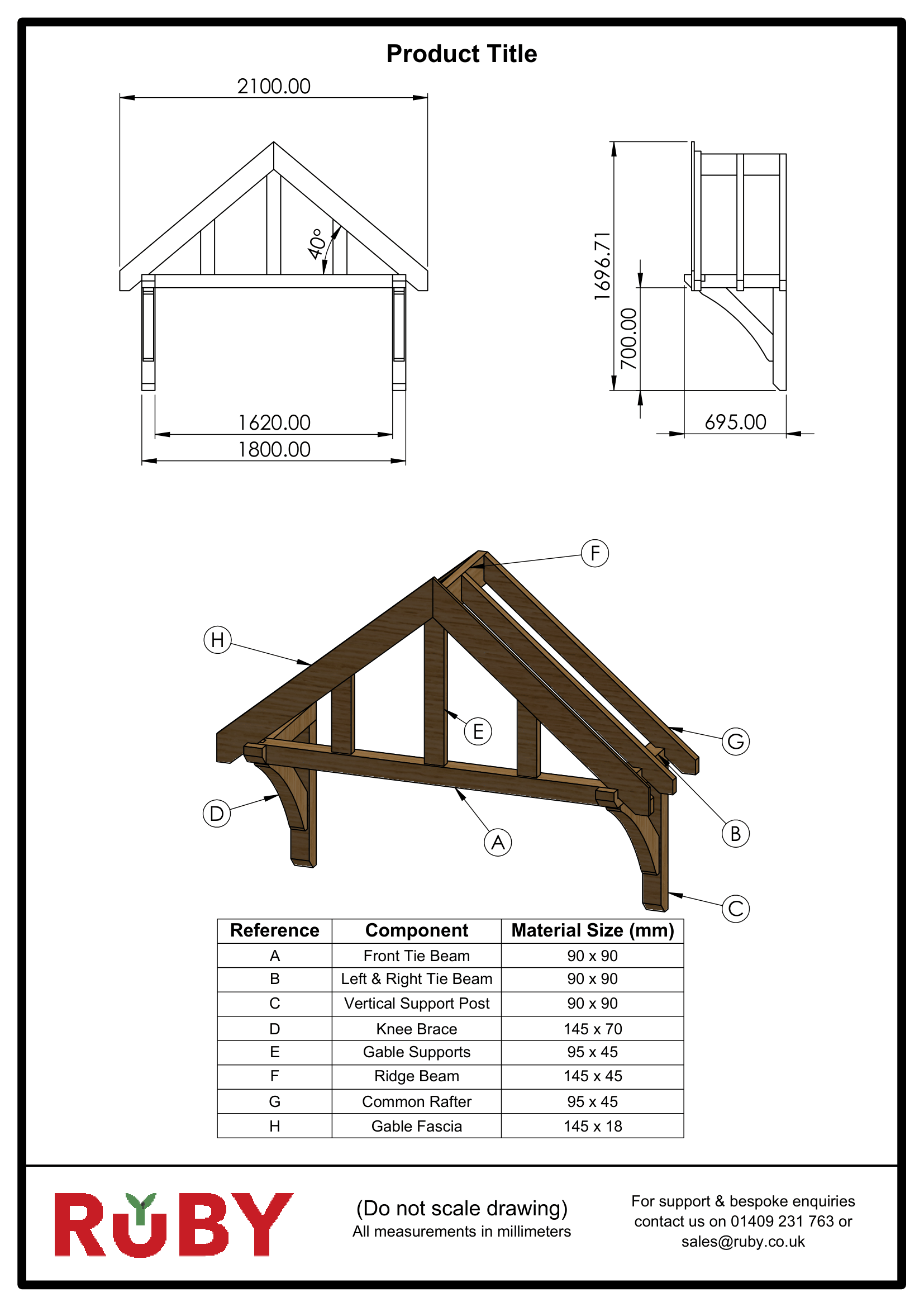 Apex Cedar Featheredge Roof Oak Porch Canopy