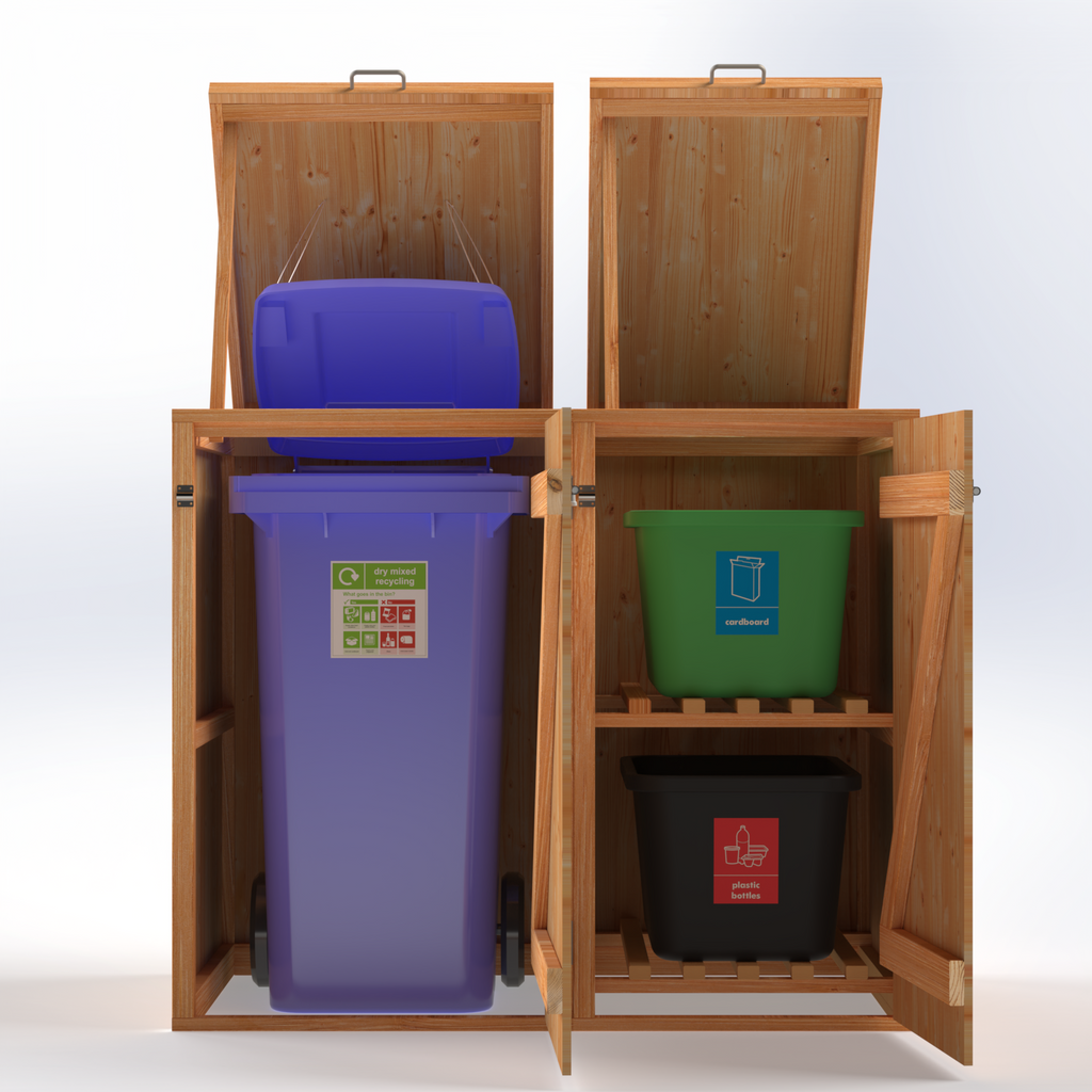 Timber Bin & Recycling Box Store (Fully Assembled)