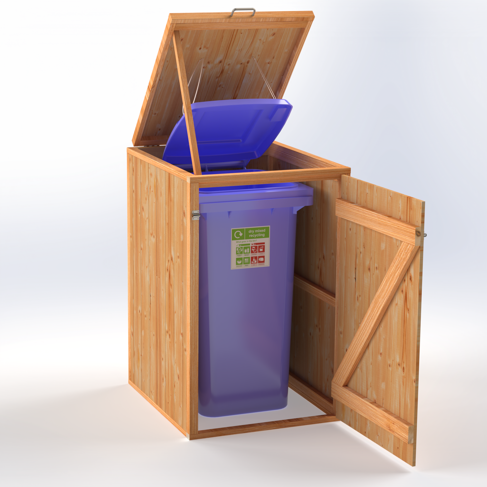 Timber Bin & Recycling Box Store (Fully Assembled)