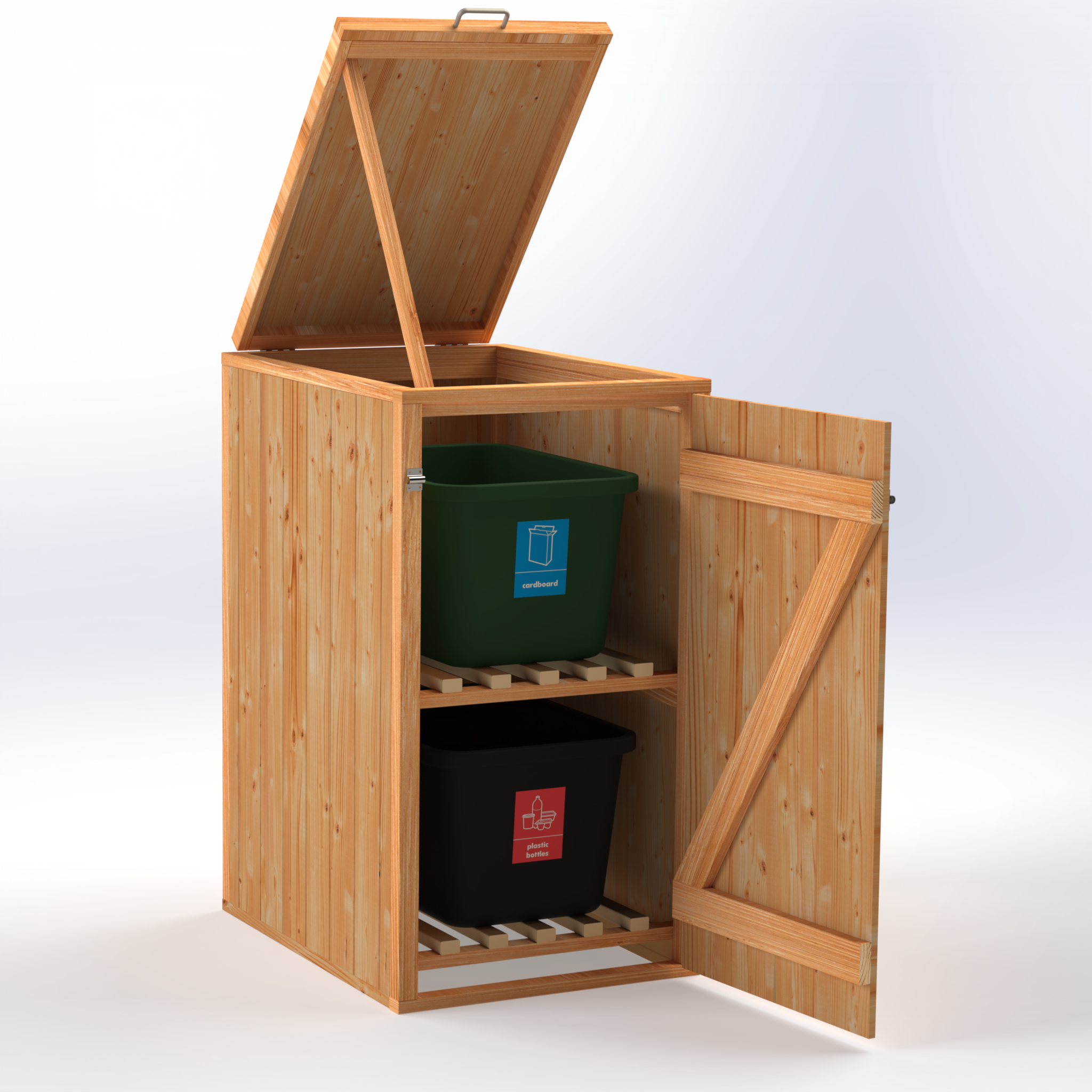 Timber Bin & Recycling Box Store (Fully Assembled)