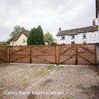 Larch Slatted Gates Pair