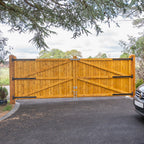 Highampton Scandinavian Redwood Mortise & Tenon Driveway Gate Pair