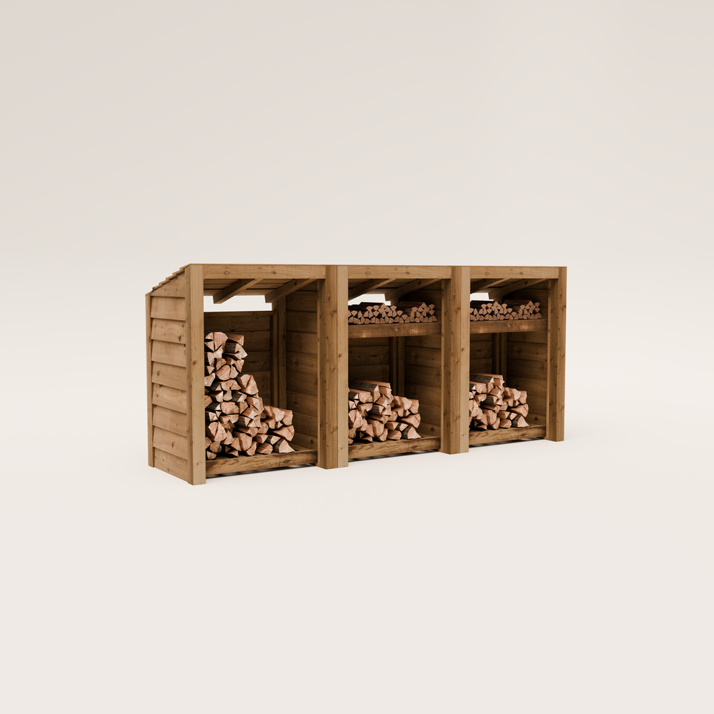 Timber Featheredge Log Store (Fully Assembled)