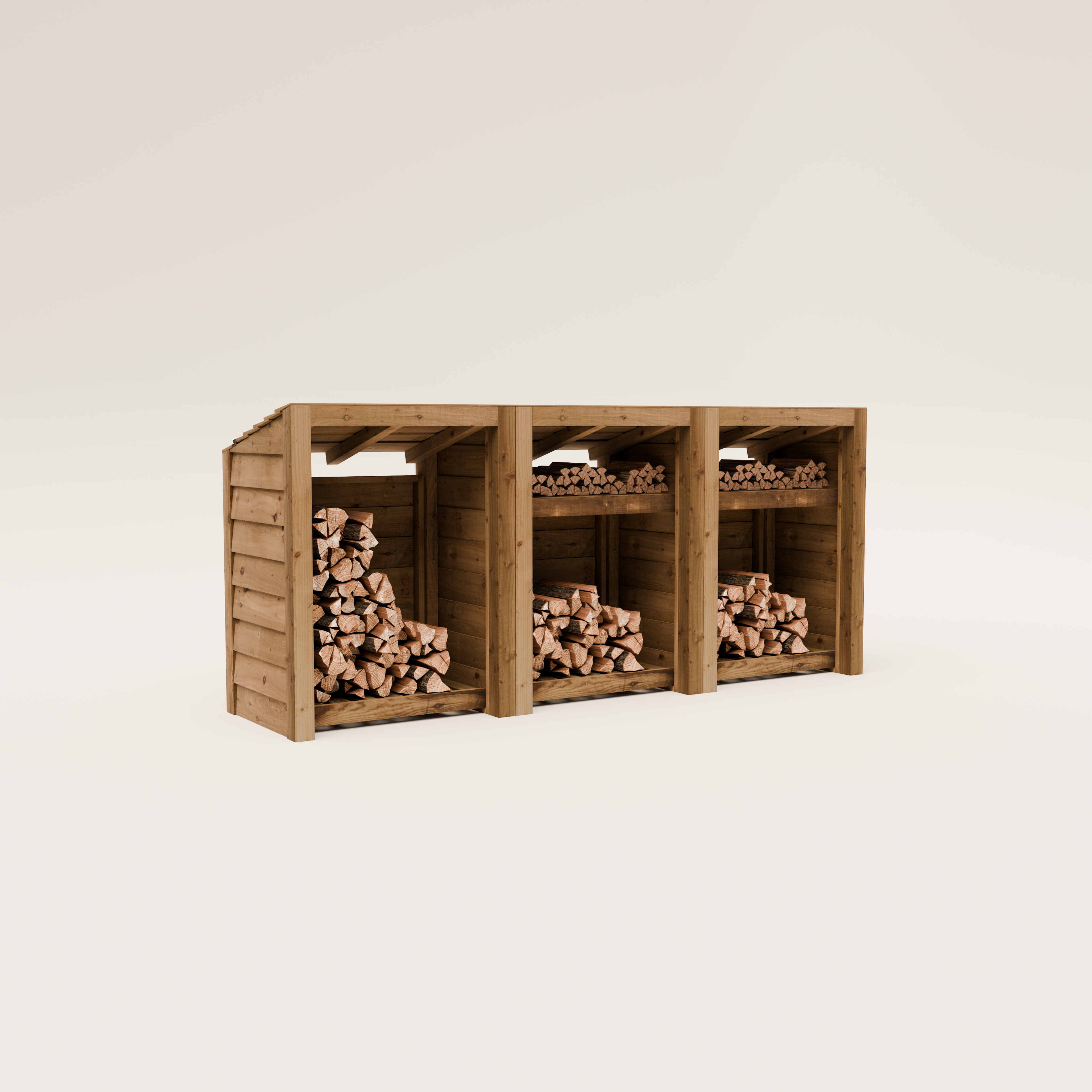 Timber Featheredge Log Store (Fully Assembled)