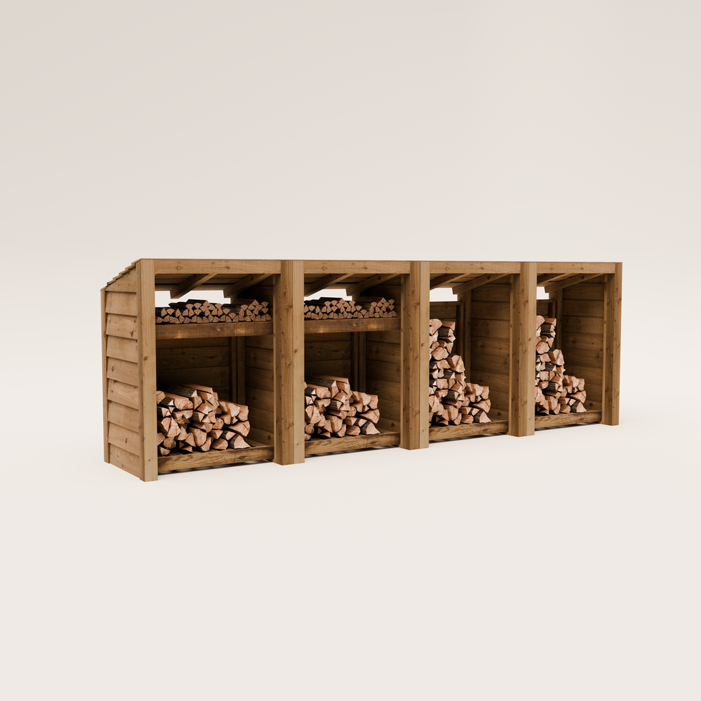 Timber Featheredge Log Store (Fully Assembled)