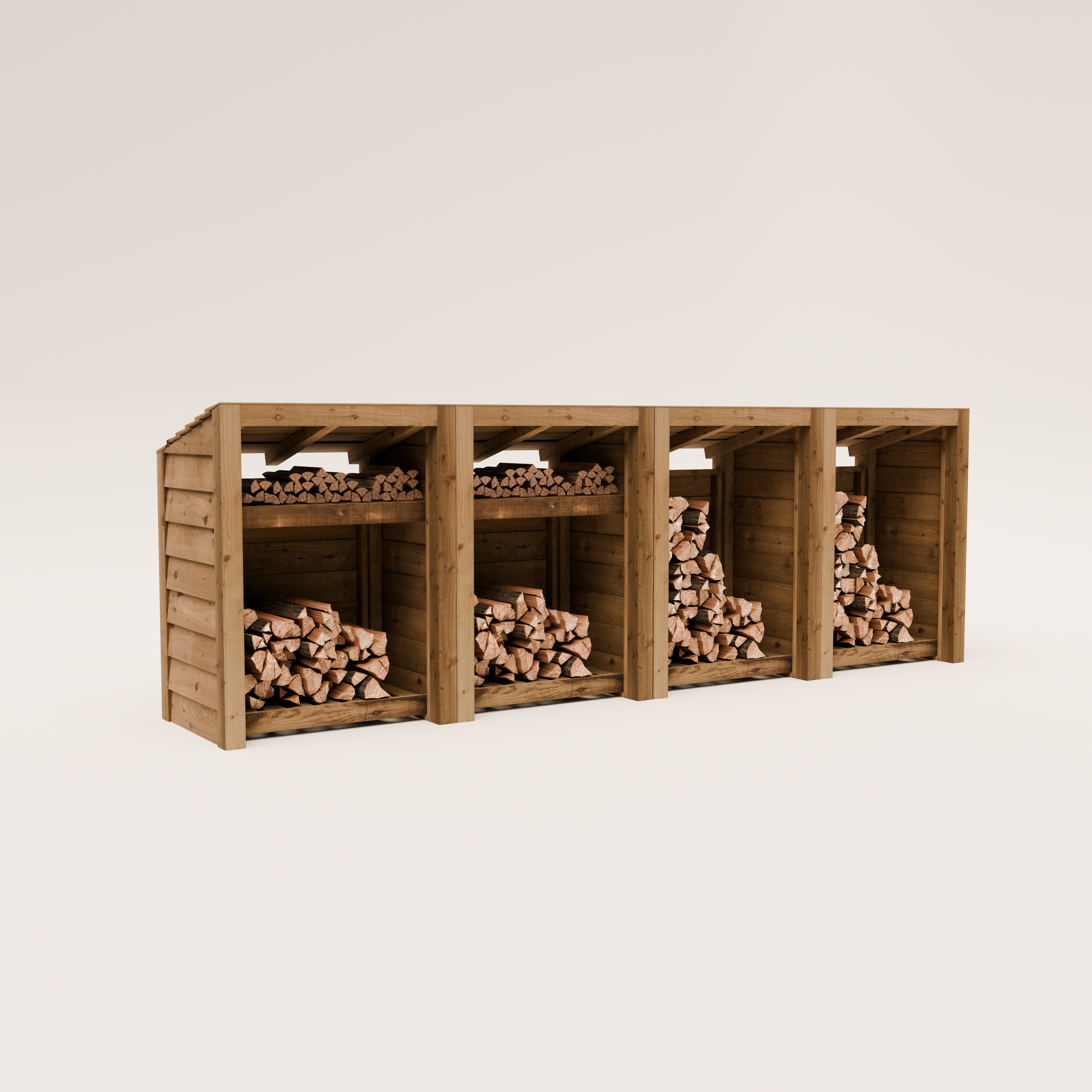 Timber Featheredge Log Store (Fully Assembled)
