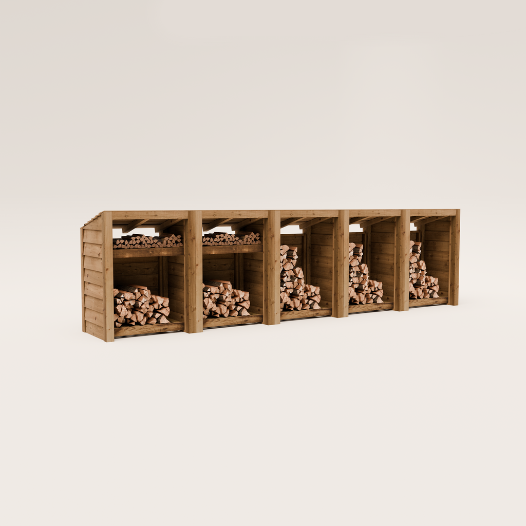 Timber Featheredge Log Store (Fully Assembled)