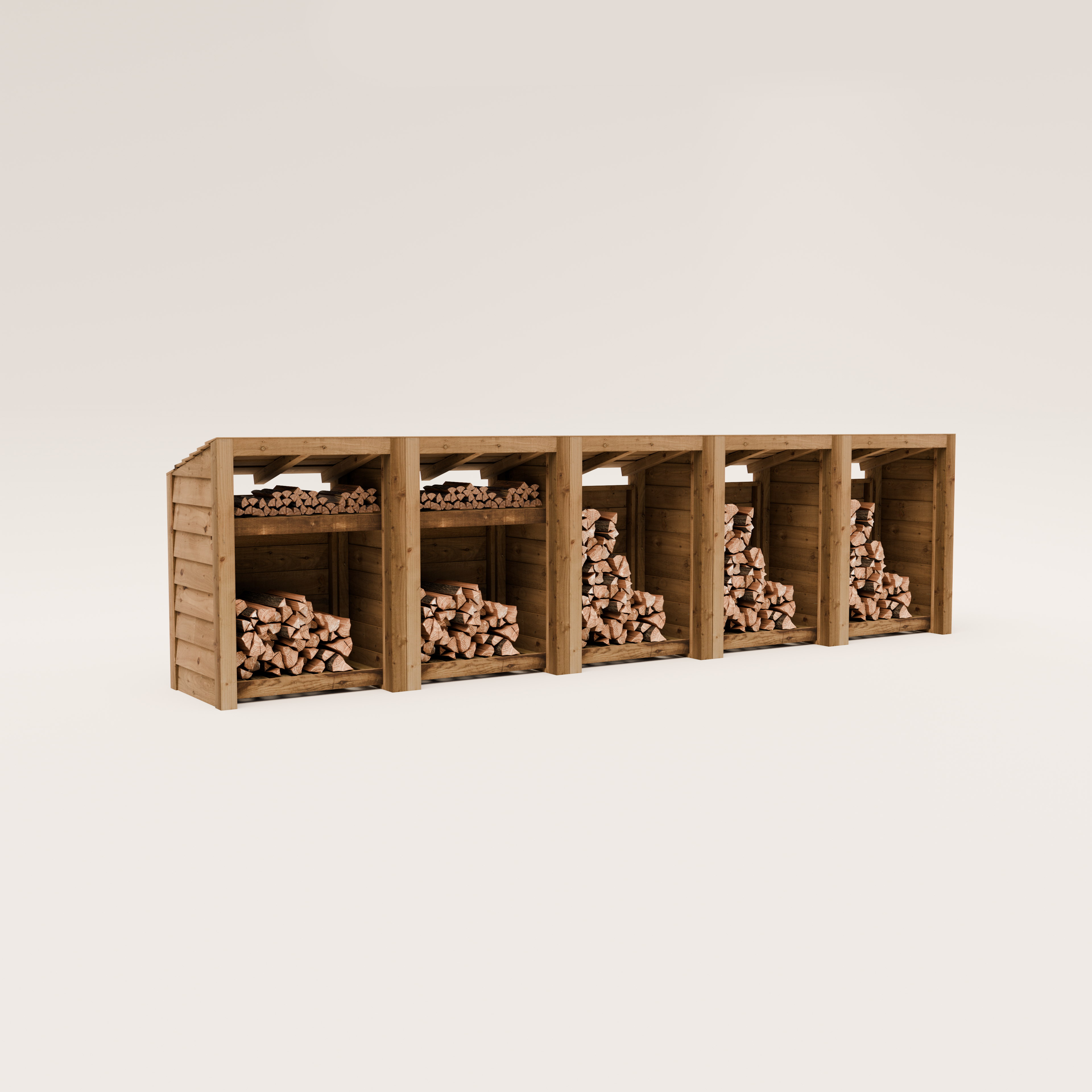 Timber Featheredge Log Store (Fully Assembled)