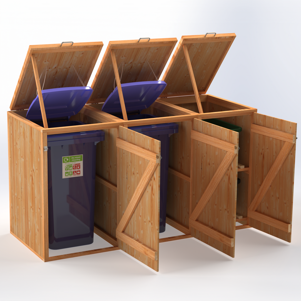 Timber Bin & Recycling Box Store (Fully Assembled)