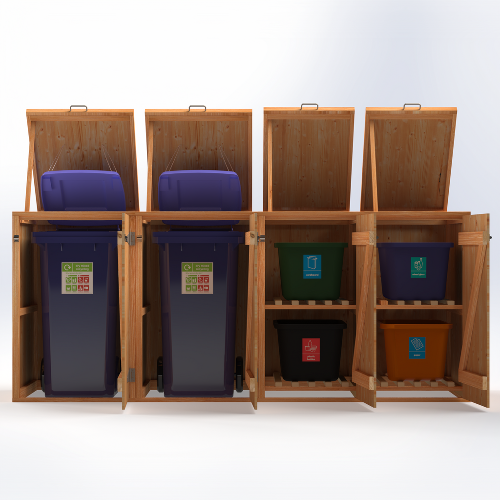 Timber Bin & Recycling Box Store (Fully Assembled)