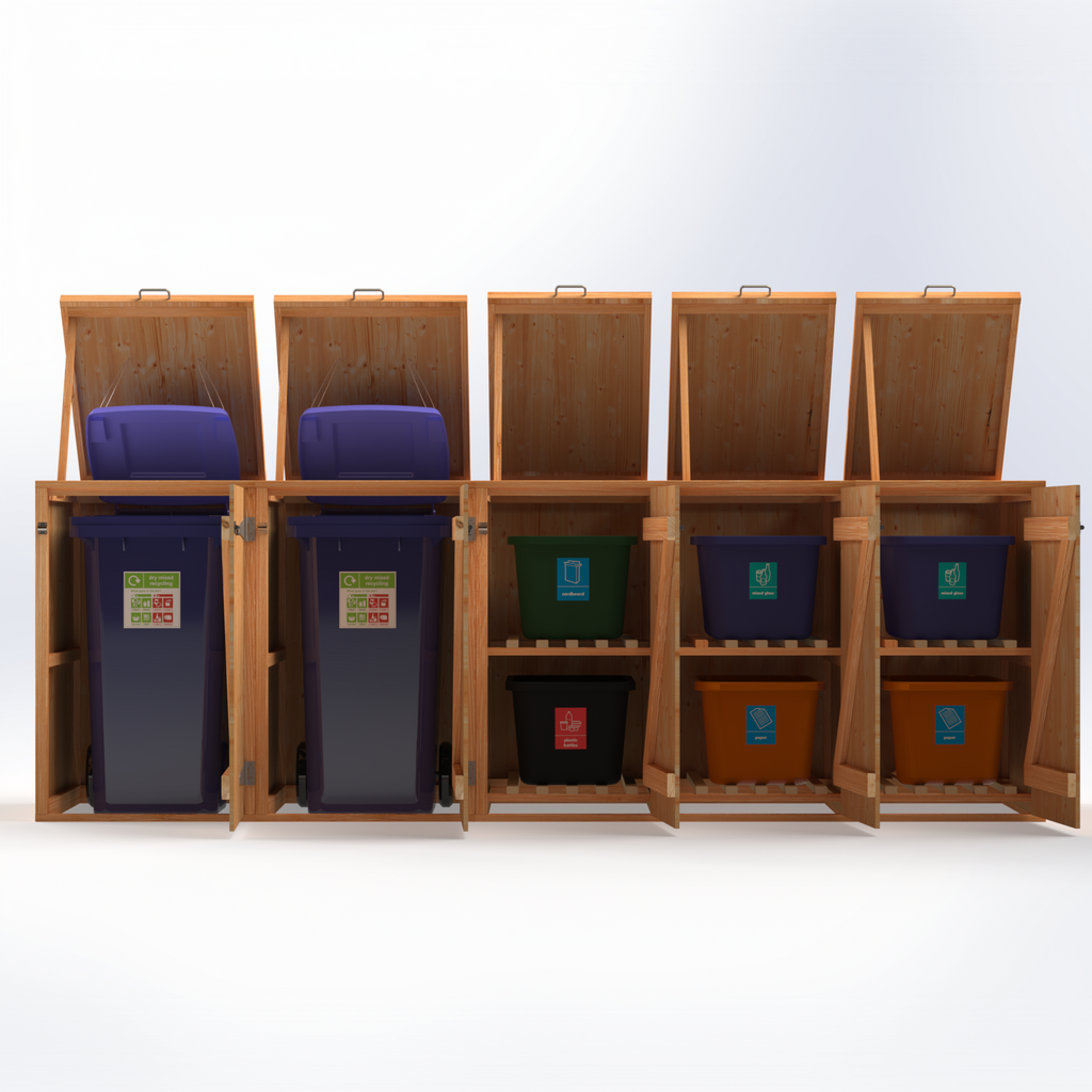 Timber Bin & Recycling Box Store (Fully Assembled)