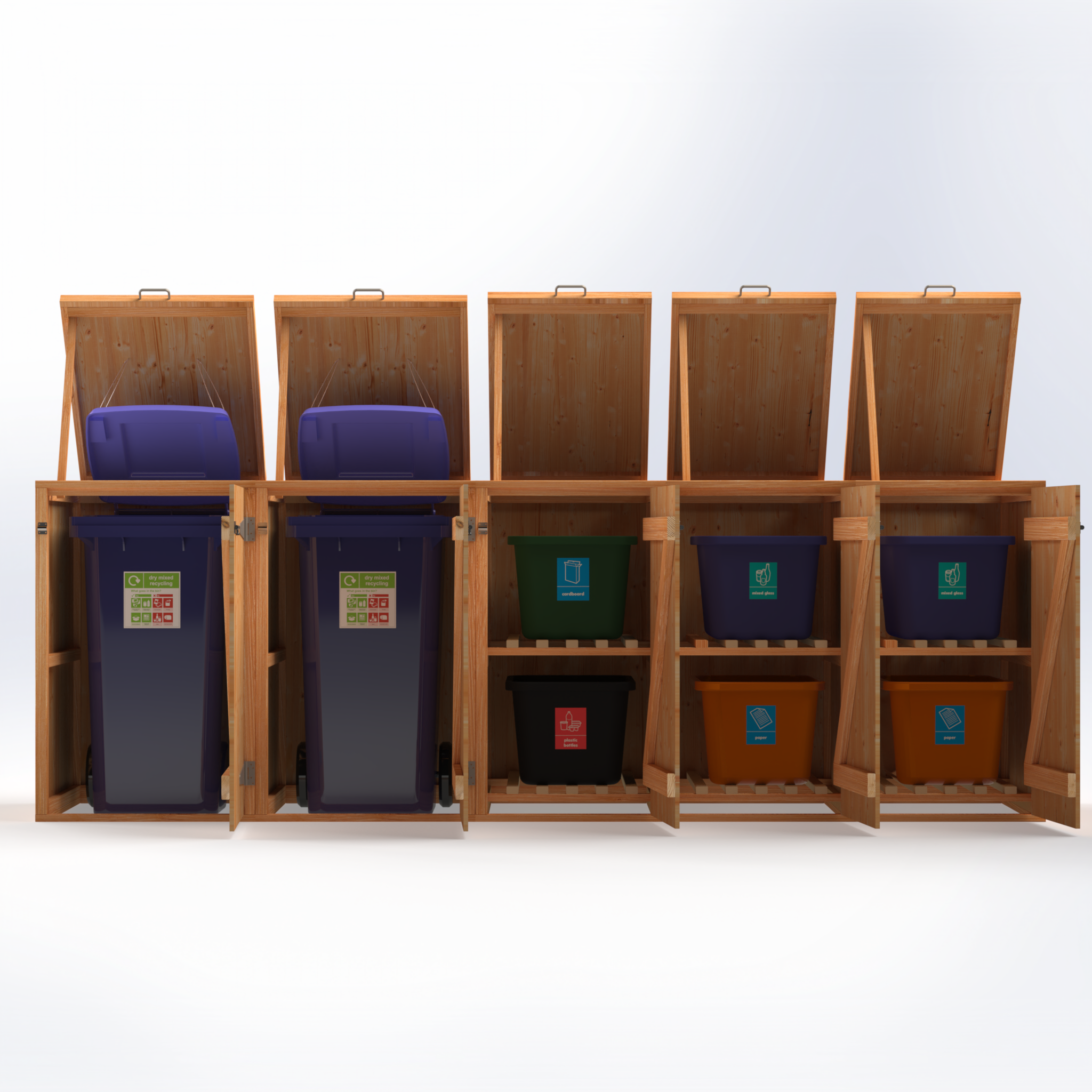 Timber Bin & Recycling Box Store (Fully Assembled)