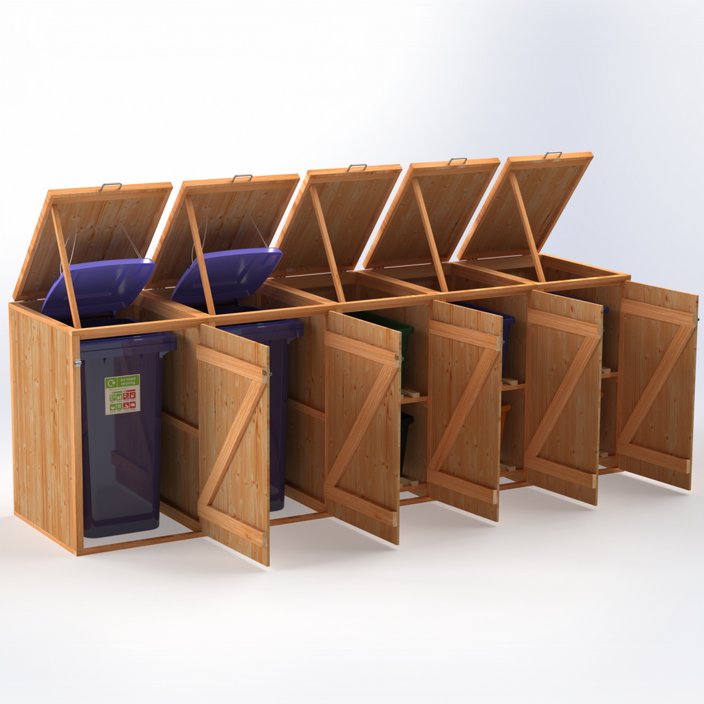 Timber Bin & Recycling Box Store (Fully Assembled)