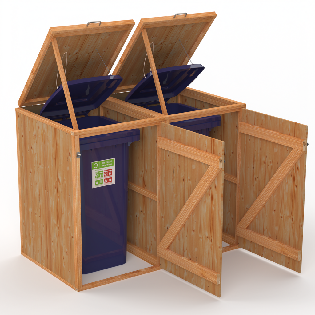 Timber Bin & Recycling Box Store (Fully Assembled)