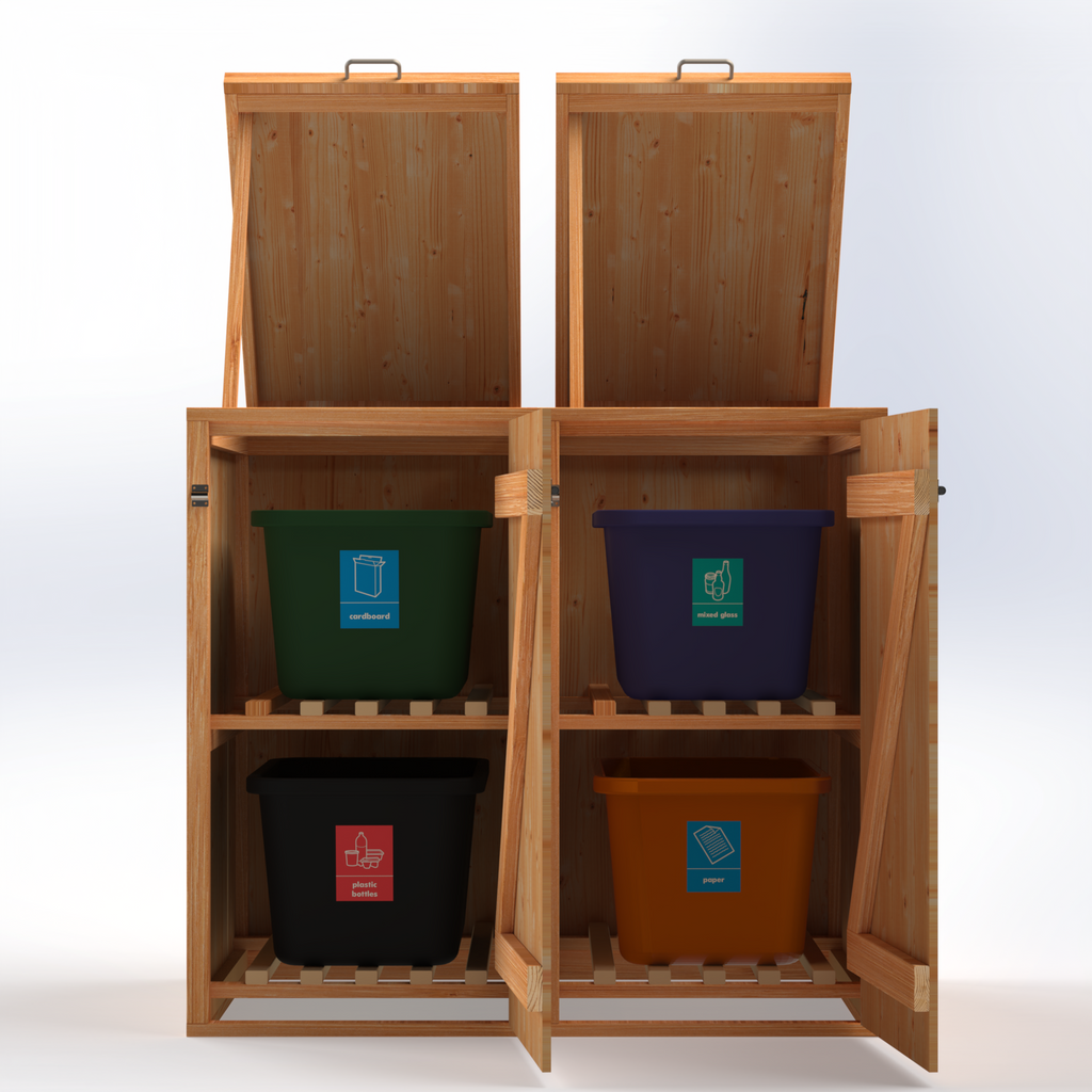 Timber Bin & Recycling Box Store (Fully Assembled)
