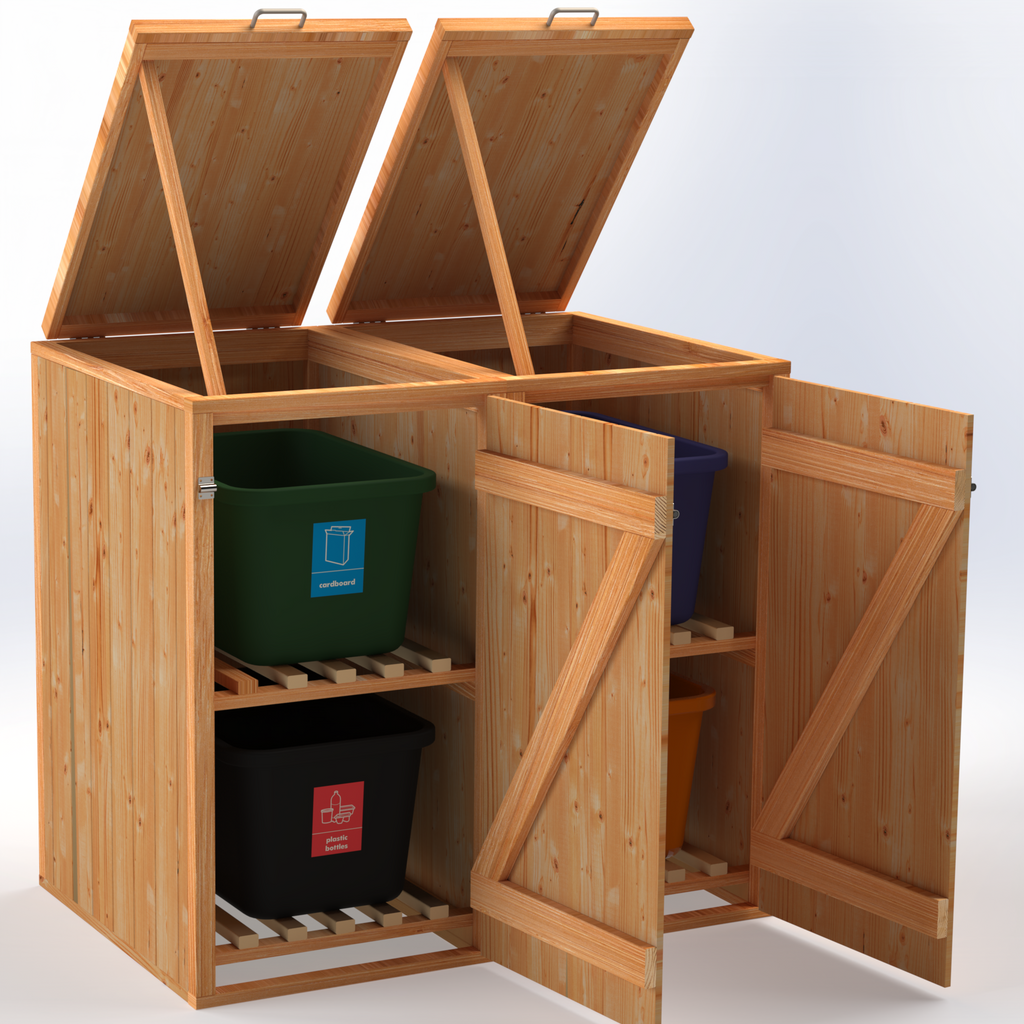 Timber Bin & Recycling Box Store (Fully Assembled)