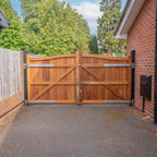 Iroko Swan Neck Driveway Gate Pair