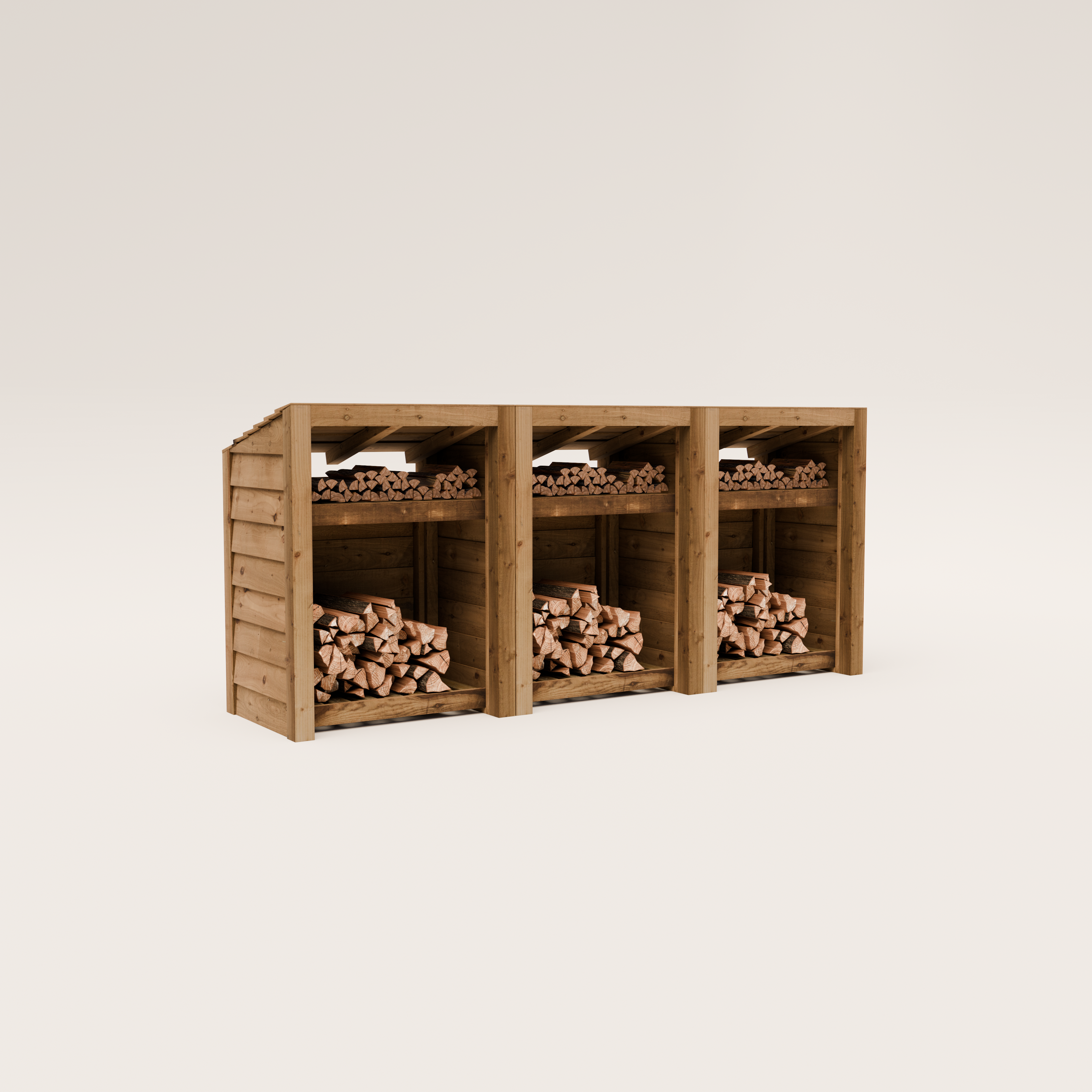 Timber Featheredge Log Store (Fully Assembled)