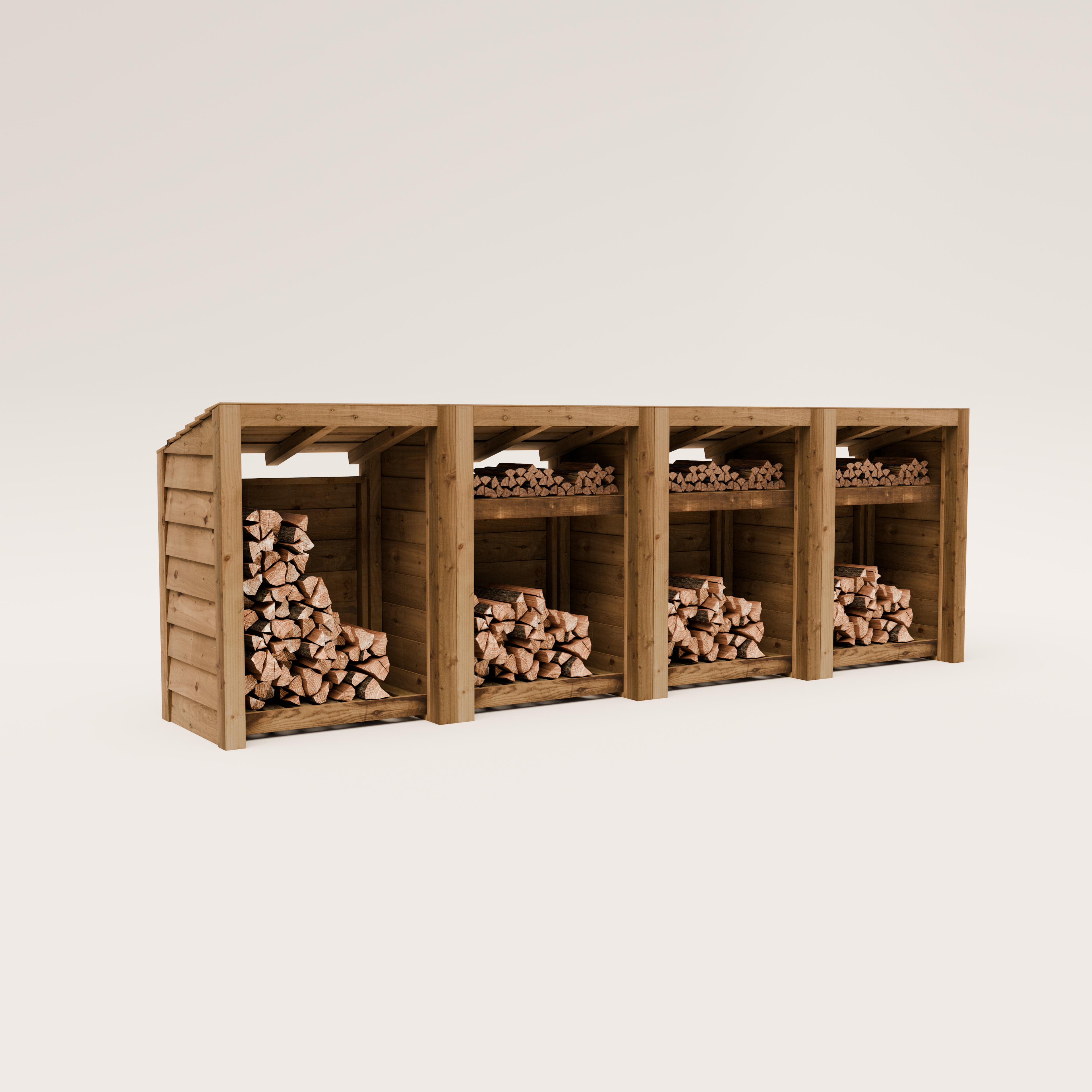 Timber Featheredge Log Store (Fully Assembled)