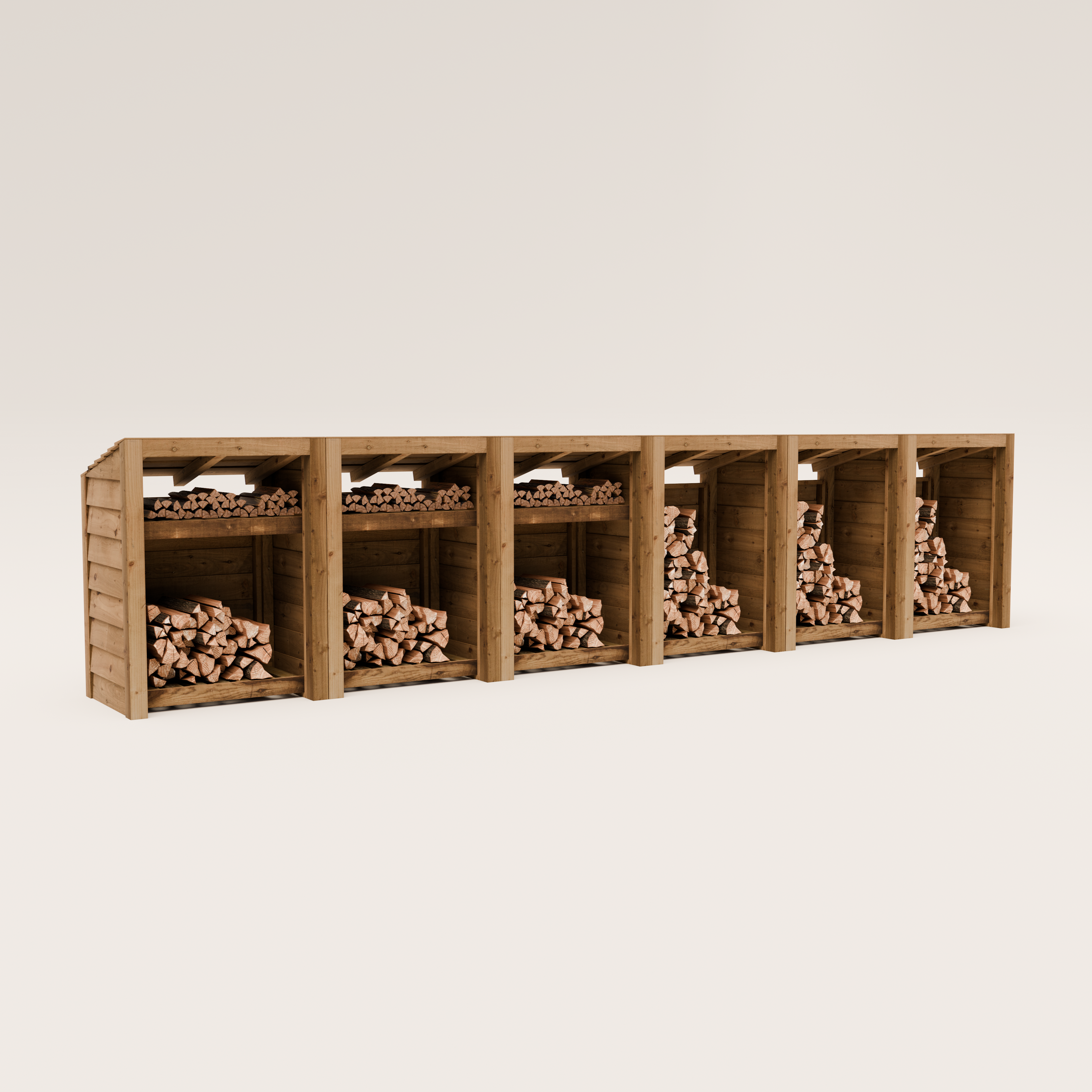 Timber Featheredge Log Store (Fully Assembled)