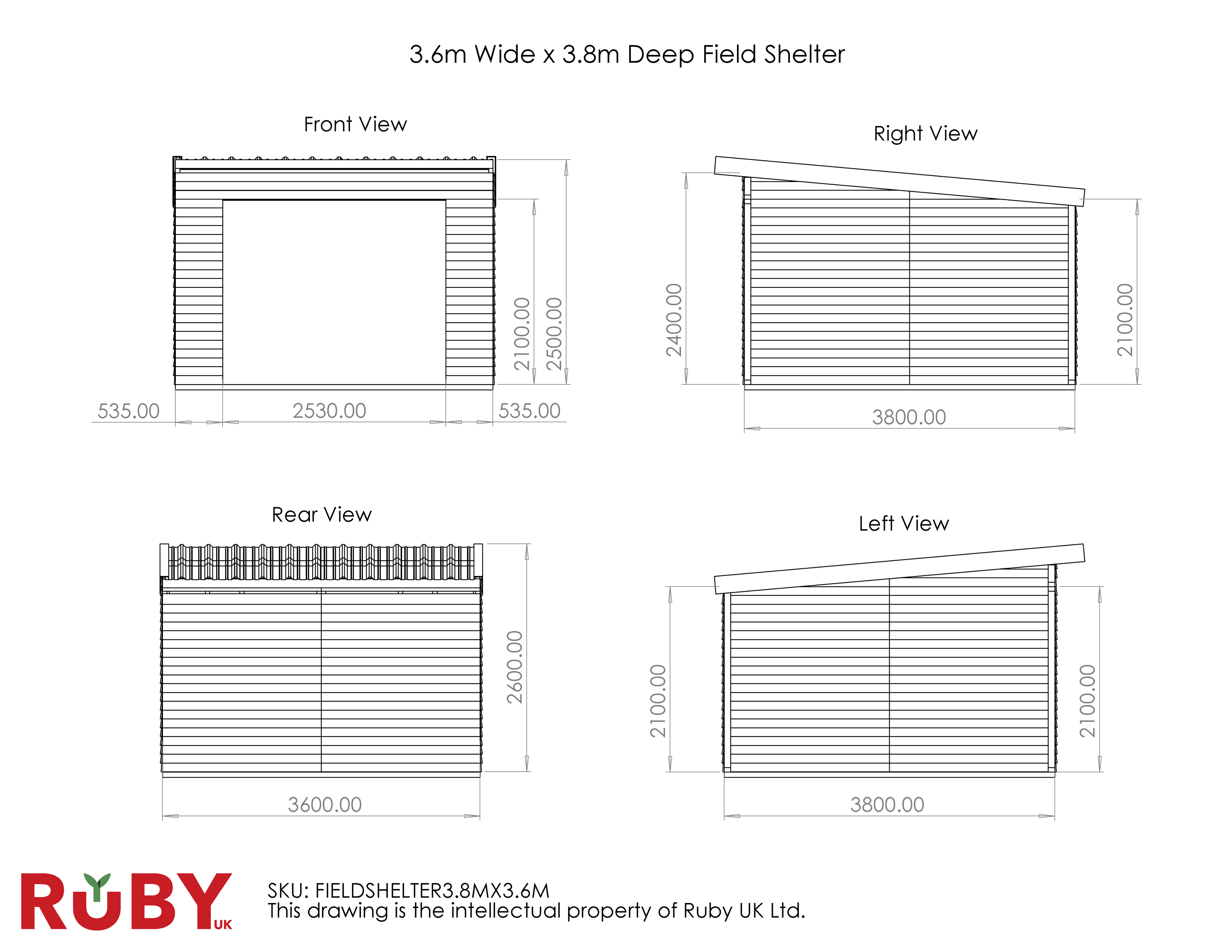Featheredge Cladding Wooden Field Shelter