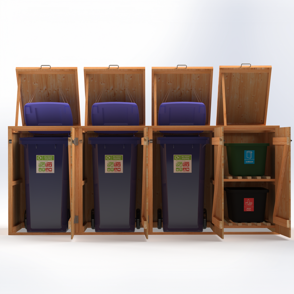 Timber Bin & Recycling Box Store (Fully Assembled)