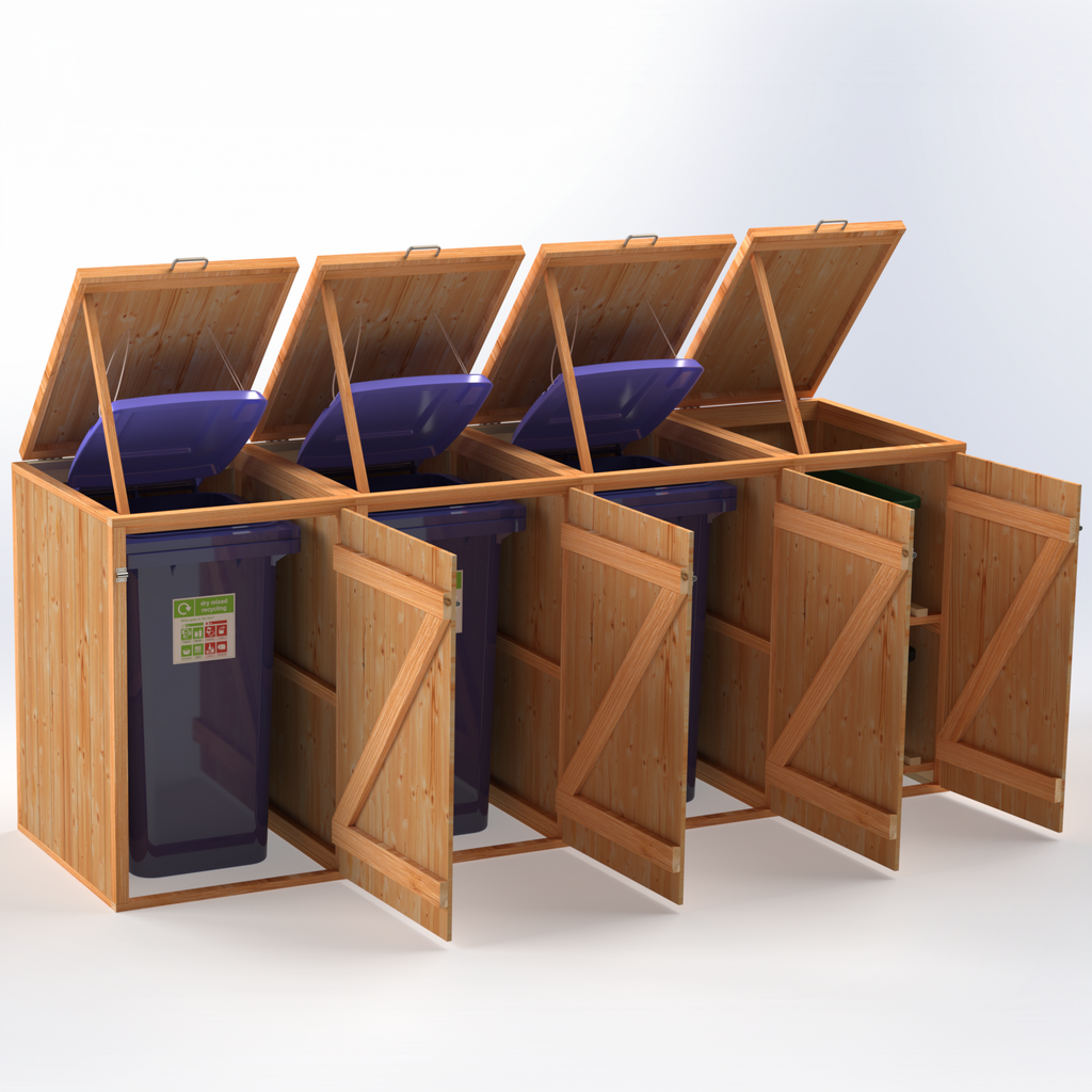 Timber Bin & Recycling Box Store (Fully Assembled)