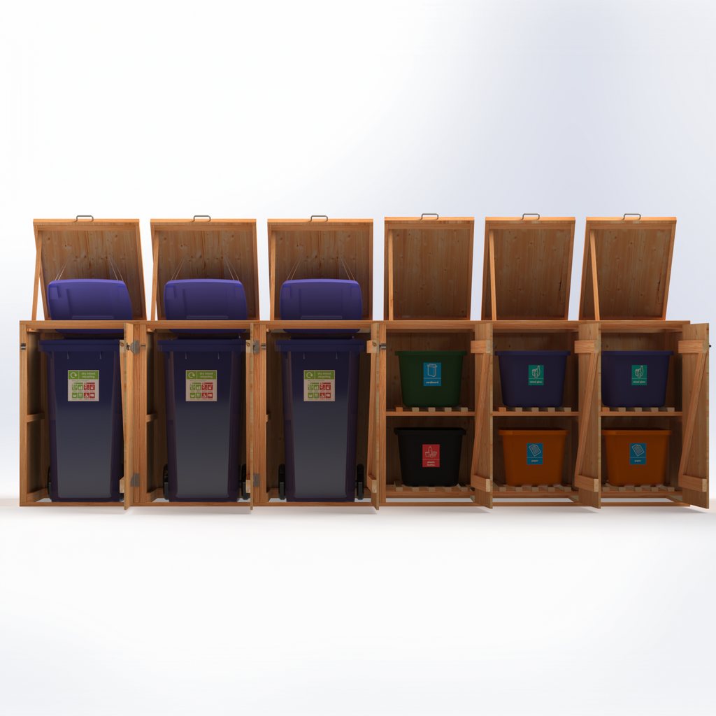 Timber Bin & Recycling Box Store (Fully Assembled)