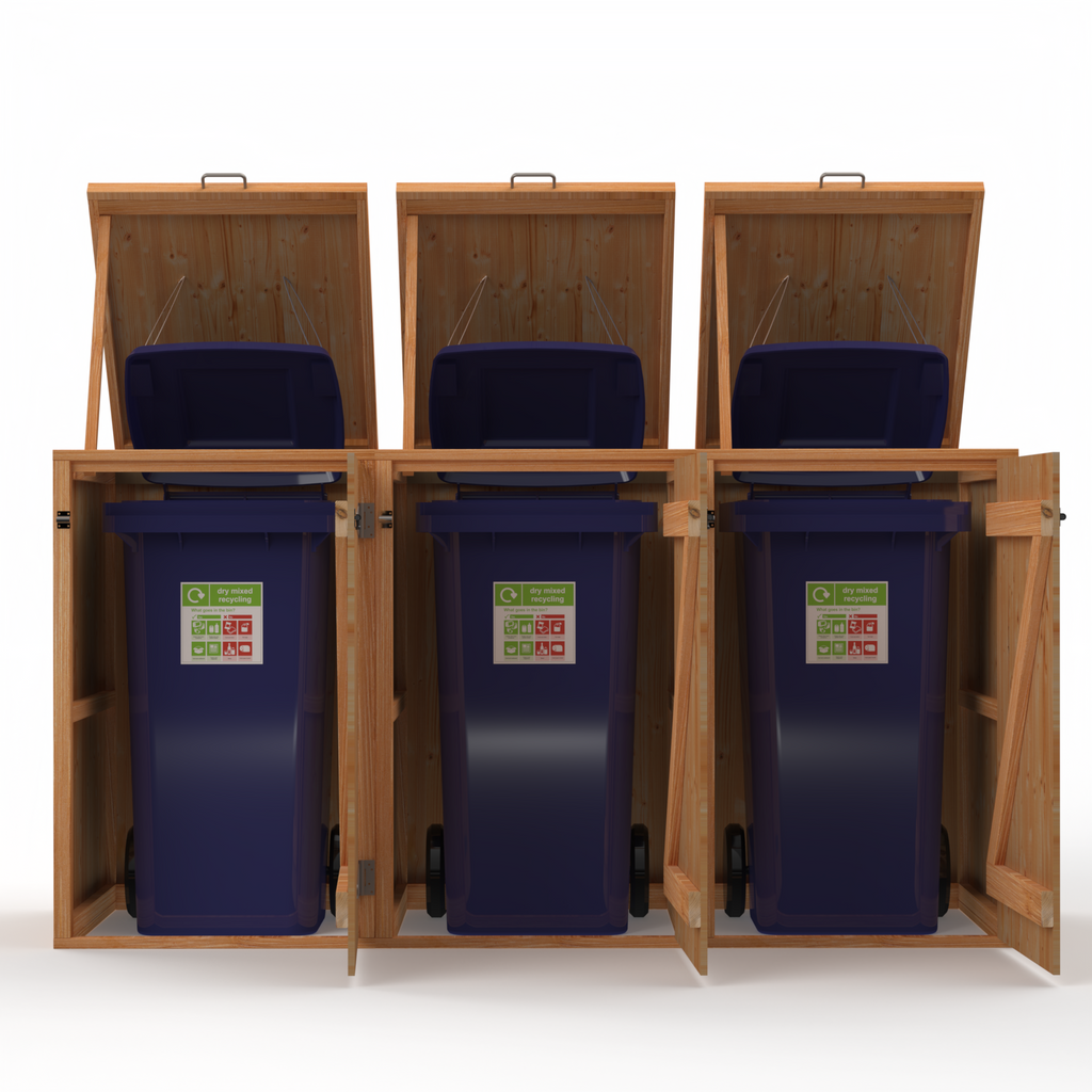 Timber Bin & Recycling Box Store (Fully Assembled)