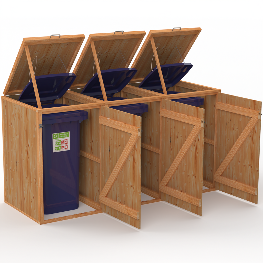 Timber Bin & Recycling Box Store (Fully Assembled)