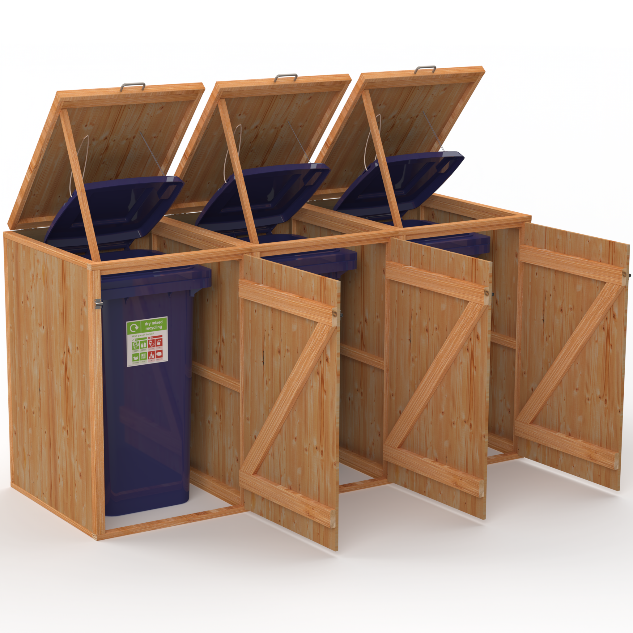 Timber Bin & Recycling Box Store (Fully Assembled)