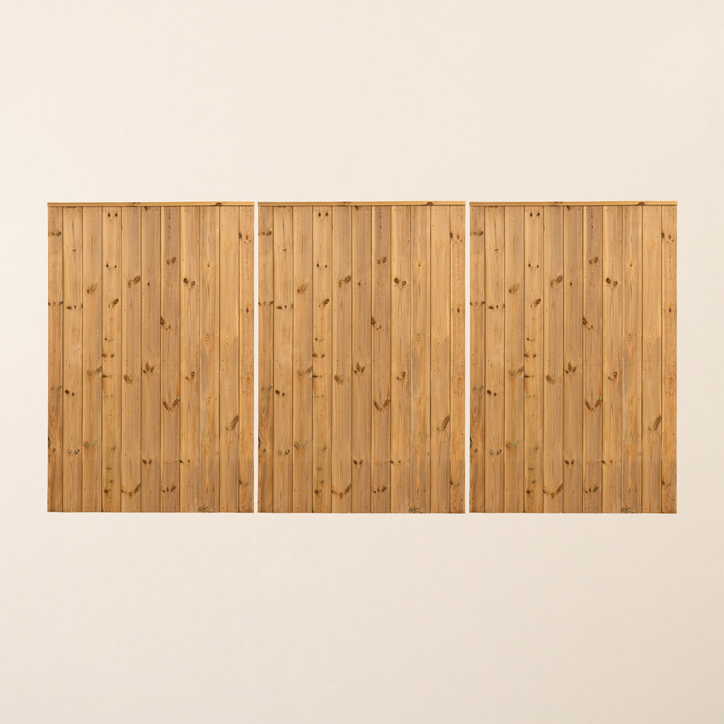 Clovelly Scandinavian Redwood Bifold 3-Leaf Driveway Gate