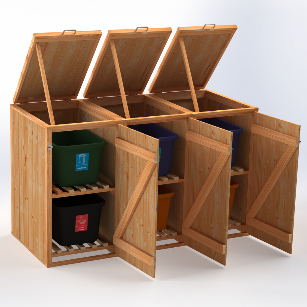Timber Bin & Recycling Box Store (Fully Assembled)