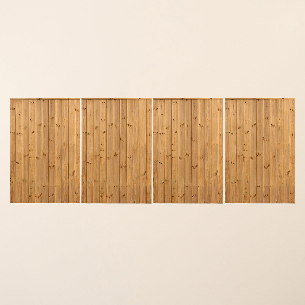 Clovelly Scandinavian Redwood Bifold 4-Leaf Driveway Gate