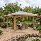 Ruby 4 Pitch Corrugated Clear Roof Wooden Gazebo