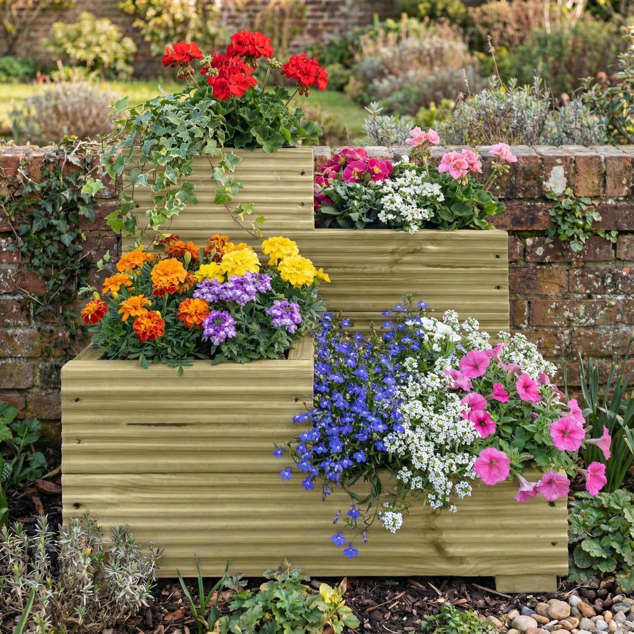 Scandinavian Redwood 4 Tier Large Planter