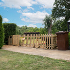 Freestanding Wooden Picket Panel and Side Gate Combination