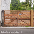 Larch Slatted Gates Pair