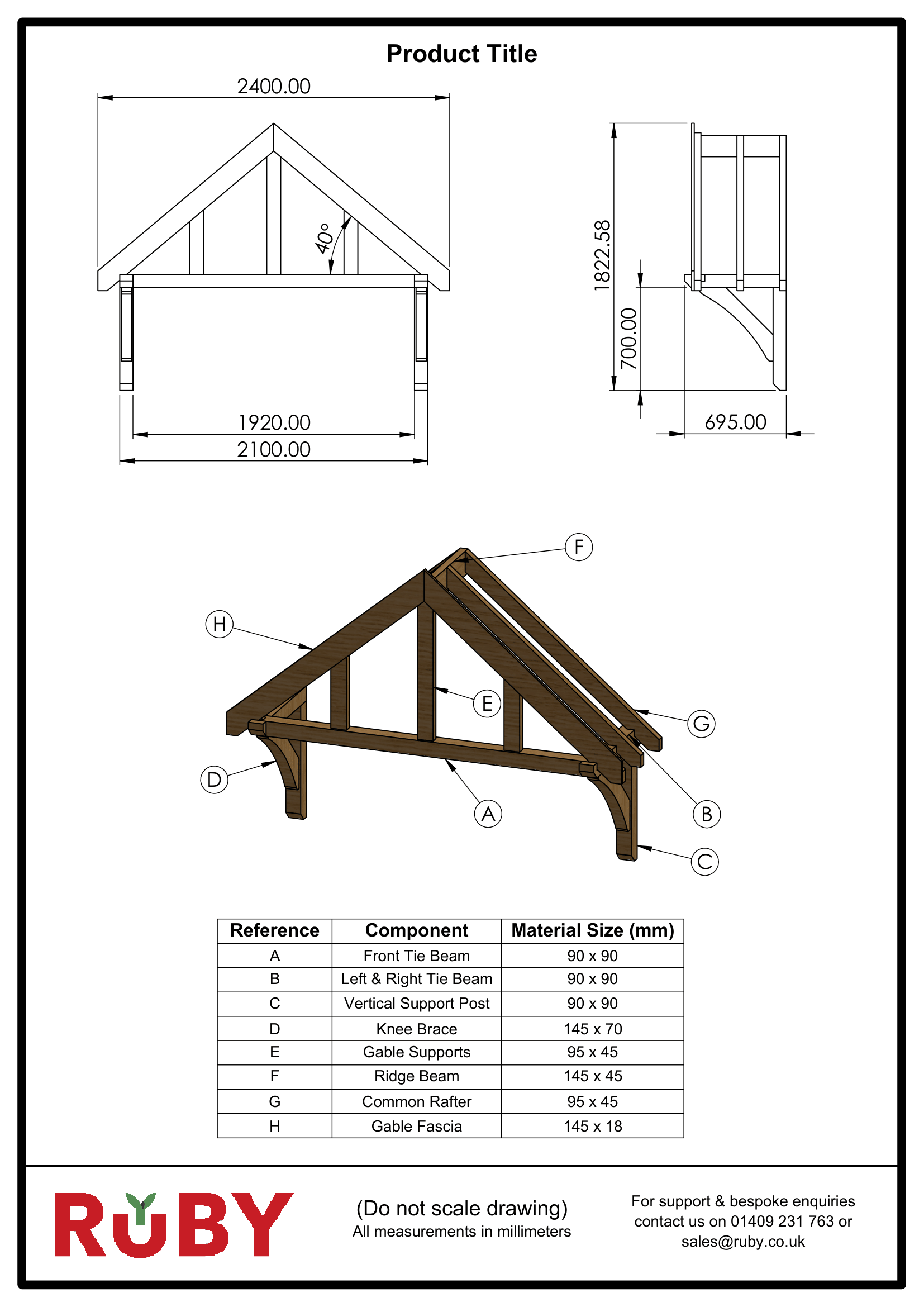 Apex Cedar Featheredge Roof Oak Porch Canopy
